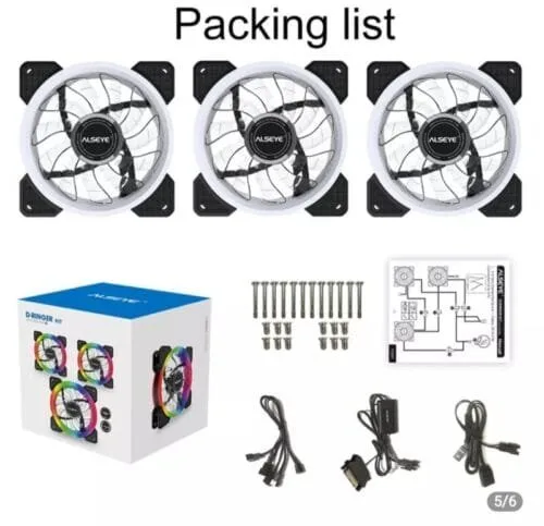 ALSEYE D Ringer 120mm Aura Sync Computer Case Fan Adjustable RGB Lighting PC Cooler Cooling ARGB Cooling Fan - Image 4