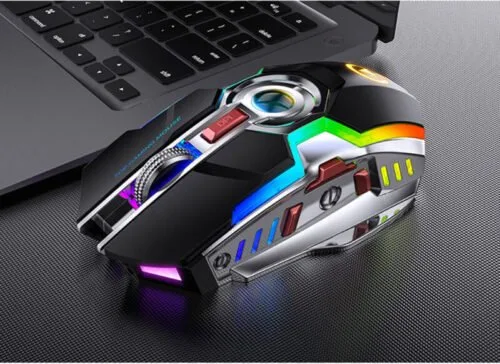 A5 Gaming Mouse Rechargeable Wireless Mouse Silent 1600 DPI Ergonomic 7 Keys RGB LED Backlit 2.4G USB Optical Available in 2 colors - Image 2