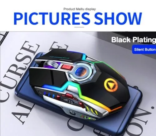 A5 Gaming Mouse Rechargeable Wireless Mouse Silent 1600 DPI Ergonomic 7 Keys RGB LED Backlit 2.4G USB Optical Available in 2 colors - Image 7